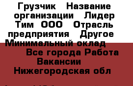 Грузчик › Название организации ­ Лидер Тим, ООО › Отрасль предприятия ­ Другое › Минимальный оклад ­ 11 000 - Все города Работа » Вакансии   . Нижегородская обл.